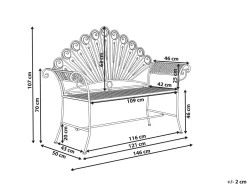 Outlet Beliani PAVIA 146 cm Metallo sporco Bianco