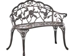 Hot Beliani Panchina da giardino PIURA 88 cm Metallo scuro Marrone