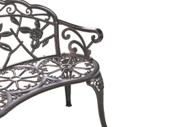 Hot Beliani Panchina da giardino PIURA 88 cm Metallo scuro Marrone