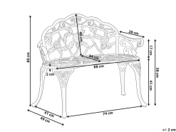 Hot Beliani Panchina da giardino PIURA 88 cm Metallo scuro Marrone