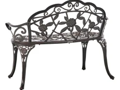 Hot Beliani Panchina da giardino PIURA 88 cm Metallo scuro Marrone