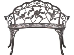 Hot Beliani Panchina da giardino PIURA 88 cm Metallo scuro Marrone