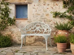 Online Beliani Panchina da giardino PIURA 88 cm Metallo Bianco