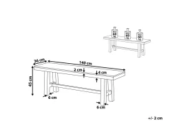 New Beliani SCANIA 140 cm Legno d'acacia Bianco Bianco Marrone