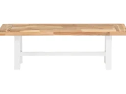 New Beliani SCANIA 140 cm Legno d'acacia Bianco Bianco Marrone
