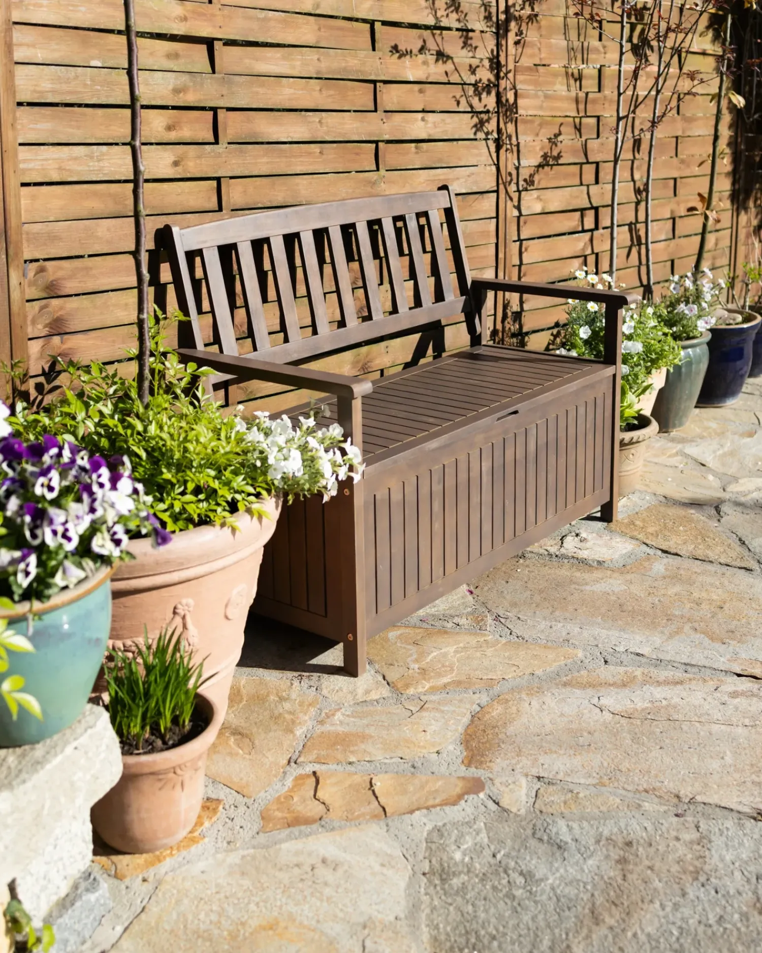 Hot Beliani SOVANA 120 cm con contenitore Legno d'acacia scuro Marrone