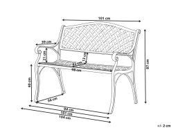 Best Beliani Panchina da giardino STAGGIA 104 cm Metallo Marrone