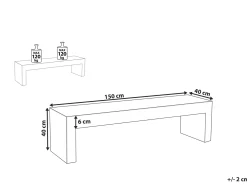 Outlet Beliani Panchina da giardino TARANTO 150 cm Cemento Bianco