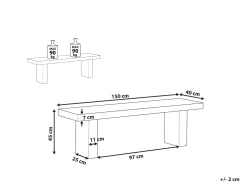 Discount Beliani TARANTO 150 cm Cemento Grigio