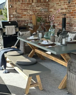 Best Beliani TONNARE 200 cm Cemento Grigio Marrone Grigio