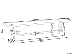 Best Beliani TONNARE 200 cm Cemento Grigio Marrone Grigio