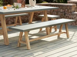 Best Beliani TONNARE 200 cm Cemento Grigio Marrone Grigio