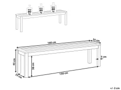Beliani TUSCANIA 160 cm Legno d'eucalipto scuro Marrone