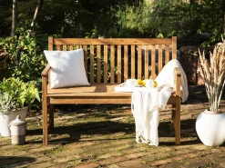 Beliani Panchina da giardino VIVARA Legno di acacia certificato chiaro Marrone