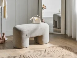 Outlet Beliani Panchina DECORAH Bouclé chiaro Beige