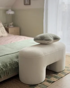 Clearance Beliani Panchina DECORAH Bouclé Bianco