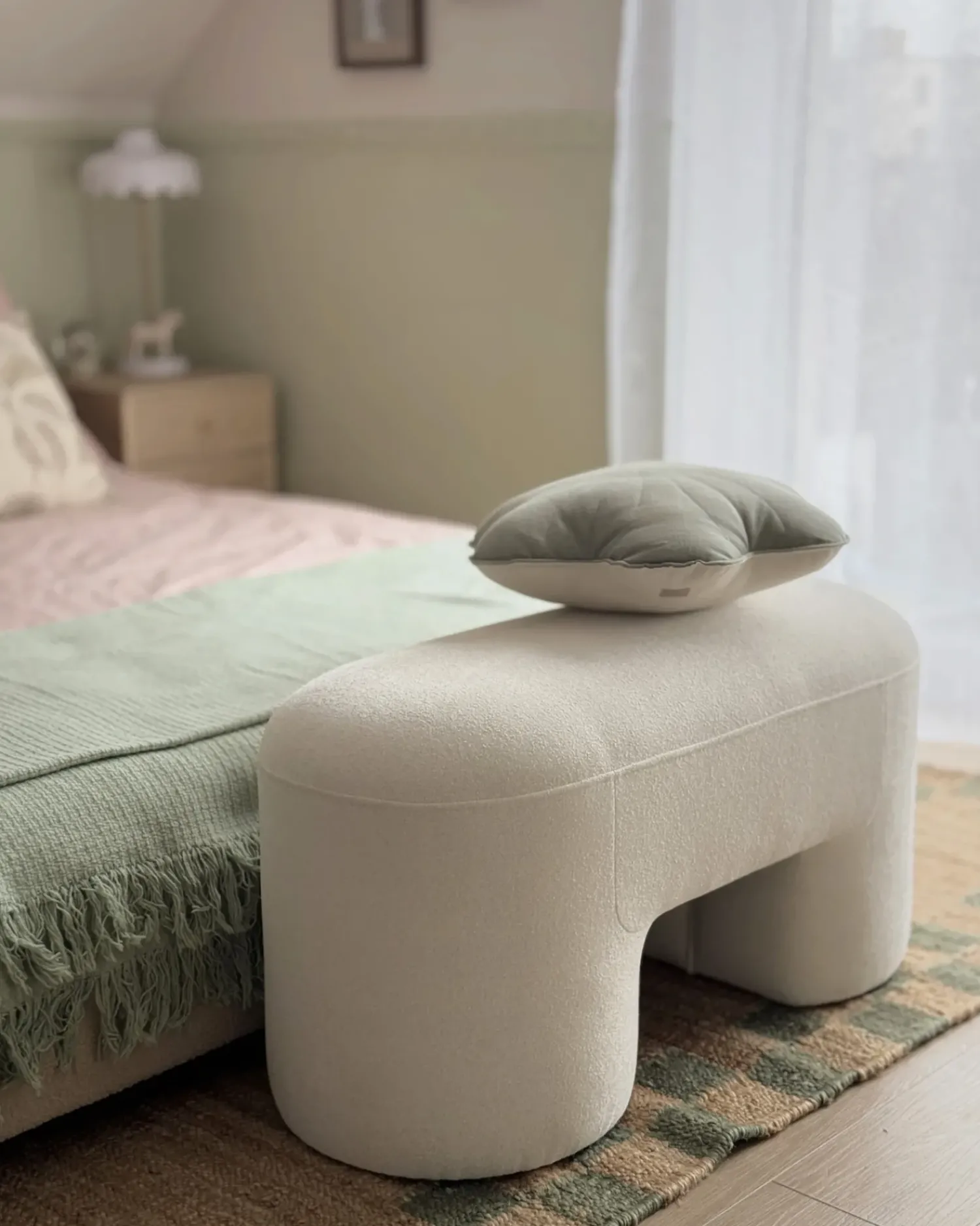 Clearance Beliani Panchina DECORAH Bouclé Bianco