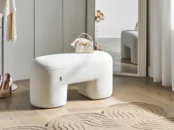 Clearance Beliani Panchina DECORAH Bouclé Bianco