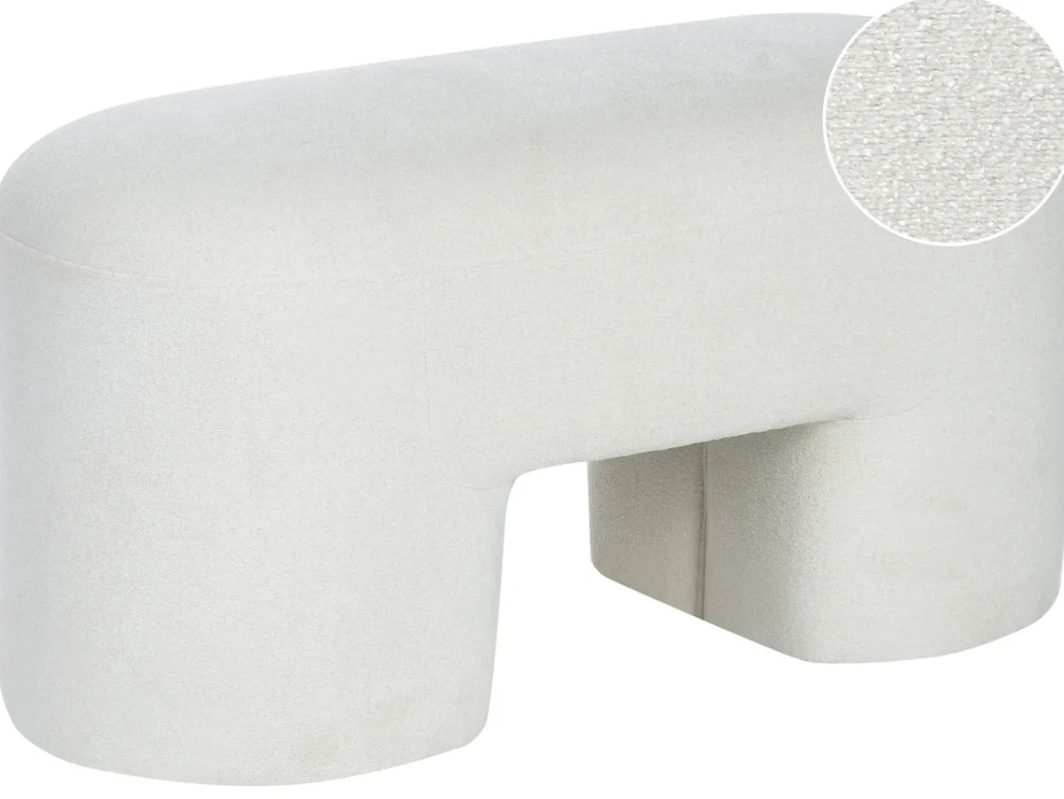 Clearance Beliani Panchina DECORAH Bouclé Bianco