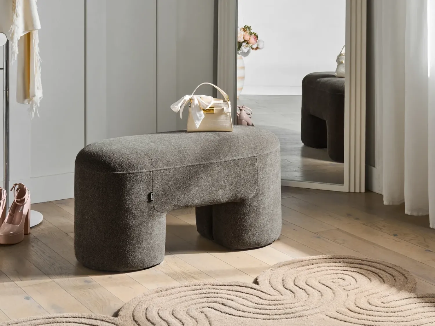 Outlet Beliani Panchina DECORAH Bouclé Marrone