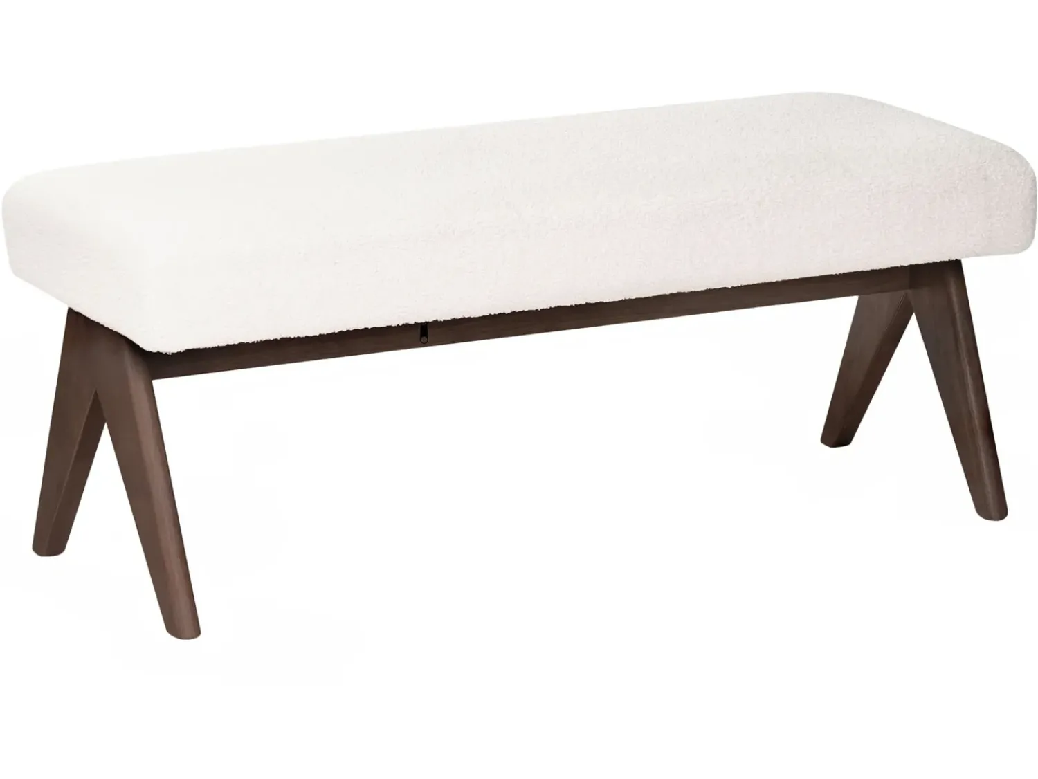 Clearance Beliani Panchina TAMRE Bouclé Bianco sporco/Marrone scuro Bianco Marrone
