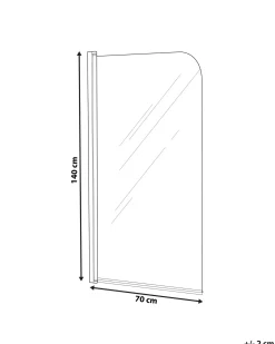 Clearance Beliani Parete doccia per vasca LAPAN II 140 x 70 cm Argento Trasparente Argento