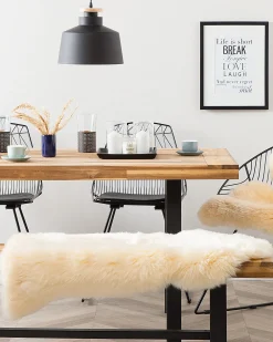 Online Beliani Pelle di Pecora ULURU 65 x 110 cm Beige