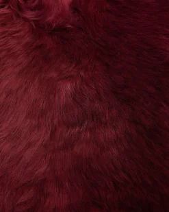 Clearance Beliani Pelle di Pecora ULURU Bordeaux 65 x 110 cm Rosso