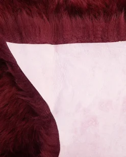 Clearance Beliani Pelle di Pecora ULURU Bordeaux 65 x 110 cm Rosso