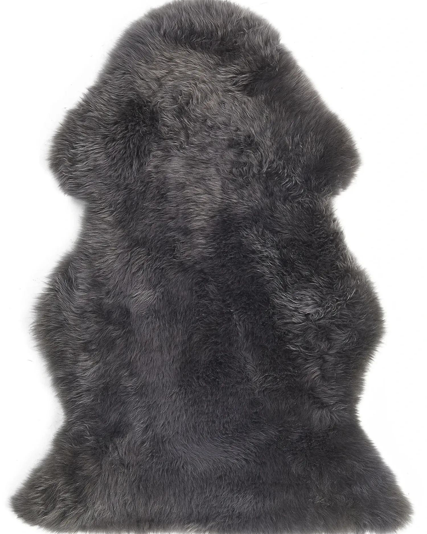 Clearance Beliani Pelle di Pecora ULURU scuro 65 x 110 cm Grigio