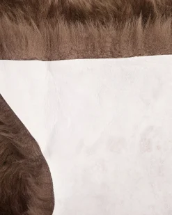 Discount Beliani Pelle di Pecora ULURU scuro 65 x 110 cm Marrone