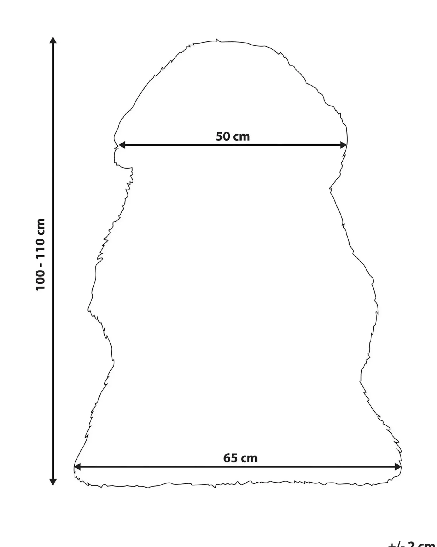 Discount Beliani Pelle di Pecora ULURU 65 x 110 cm Nero