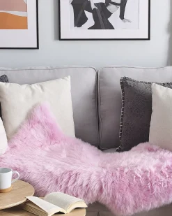 New Beliani Pelle di Pecora ULURU 65 x 110 cm Rosa