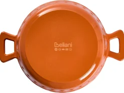 New Beliani Pentola in ghisa CASTINO Arancione Argento Bianco Arancione