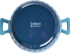 New Beliani Pentola in ghisa CASTINO Blu Blu Argento Bianco