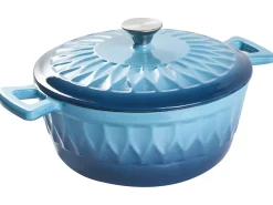 New Beliani Pentola in ghisa CASTINO Blu Blu Argento Bianco