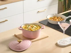 Online Beliani Pentola in ghisa LEVORRA Bianco Oro rosa Rosa