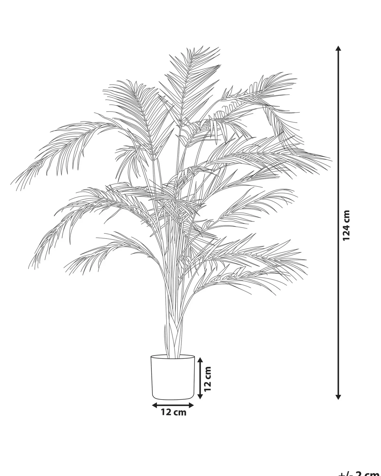 Beliani Pianta artificiale ARECA PALM 124 cm Verde Verde Nero