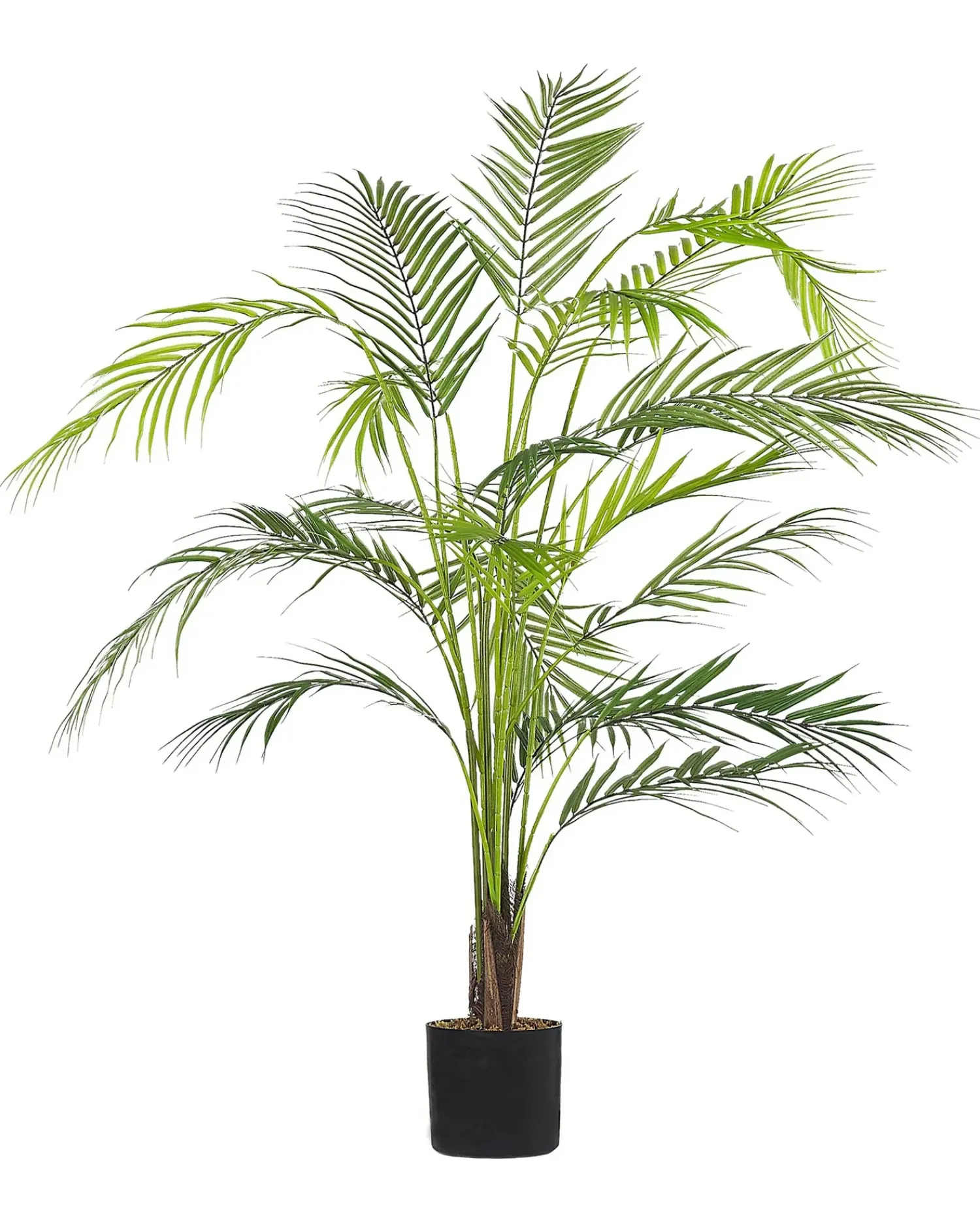 Beliani Pianta artificiale ARECA PALM 124 cm Verde Verde Nero