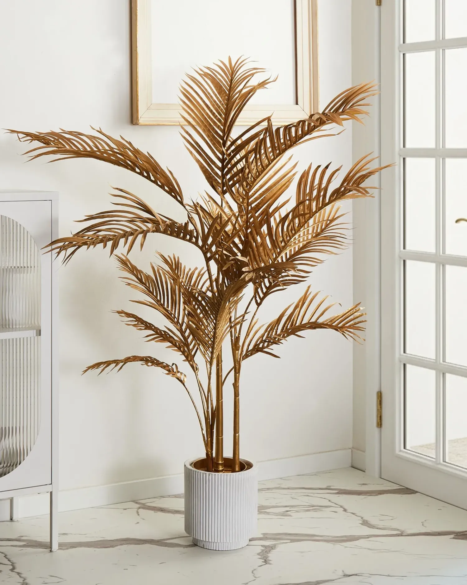 Clearance Beliani Pianta artificiale ARECA PALM Oro