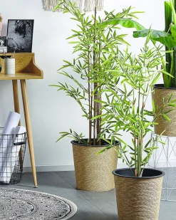 Best Beliani Pianta artificiale BAMBUSA VULGARIS 100 cm Verde Verde Nero