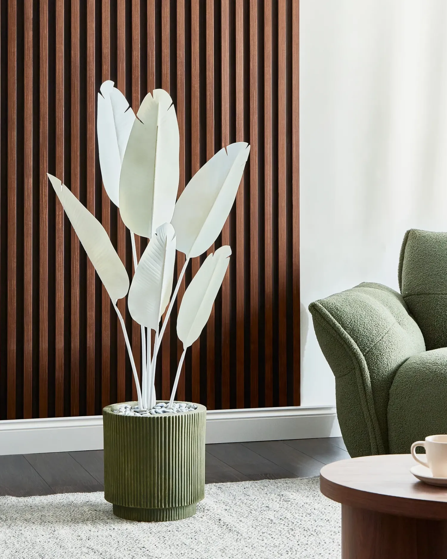 Discount Beliani Pianta artificiale BANANA TREE 123 cm Bianco