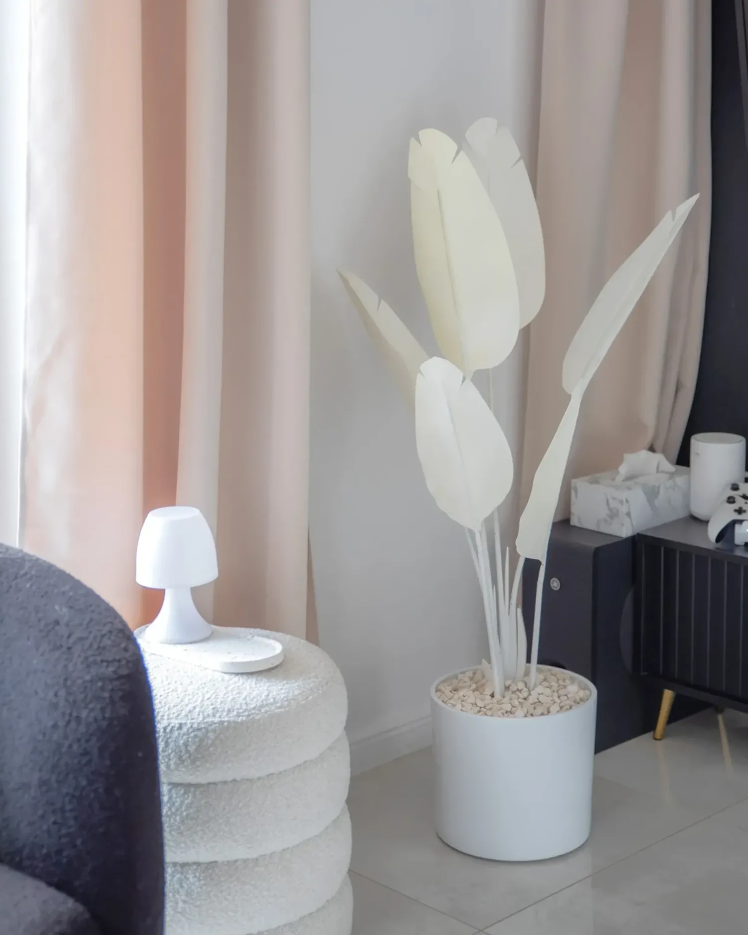 Discount Beliani Pianta artificiale BANANA TREE 123 cm Bianco