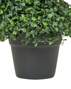 New Beliani Pianta artificiale BOXWOOD SPIRAL TREE 120 cm Verde Nero Verde