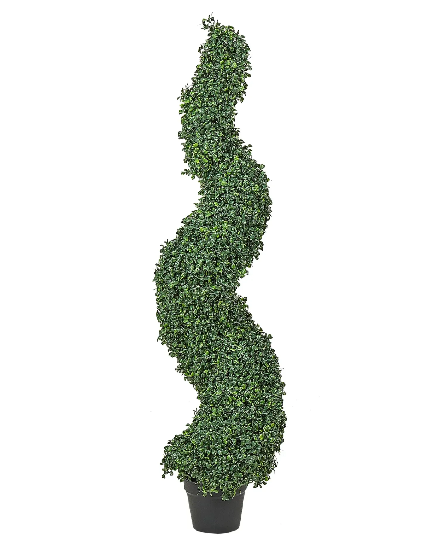 New Beliani Pianta artificiale BOXWOOD SPIRAL TREE 120 cm Verde Nero Verde