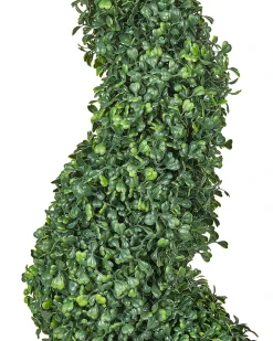 New Beliani Pianta artificiale BOXWOOD SPIRAL TREE 120 cm Verde Nero Verde