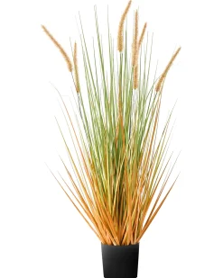 Beliani Pianta artificiale BRISTLEGRASS Verde Arancione Verde Nero