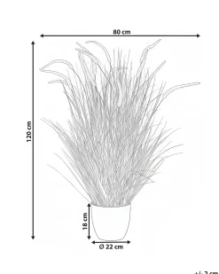 New Beliani Pianta artificiale BRISTLEGRASS Arancione Arancione Verde Nero