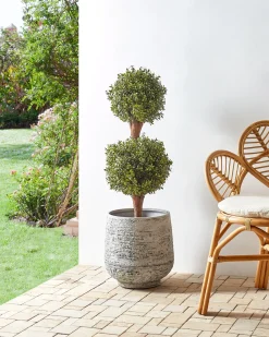 Best Beliani Pianta artificiale BUXUS BALL TREE Verde Marrone Verde Nero