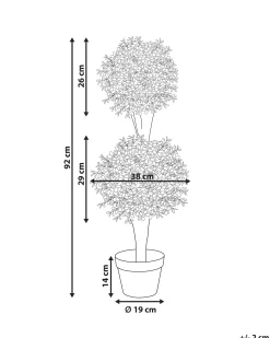 Best Beliani Pianta artificiale BUXUS BALL TREE Verde Marrone Verde Nero